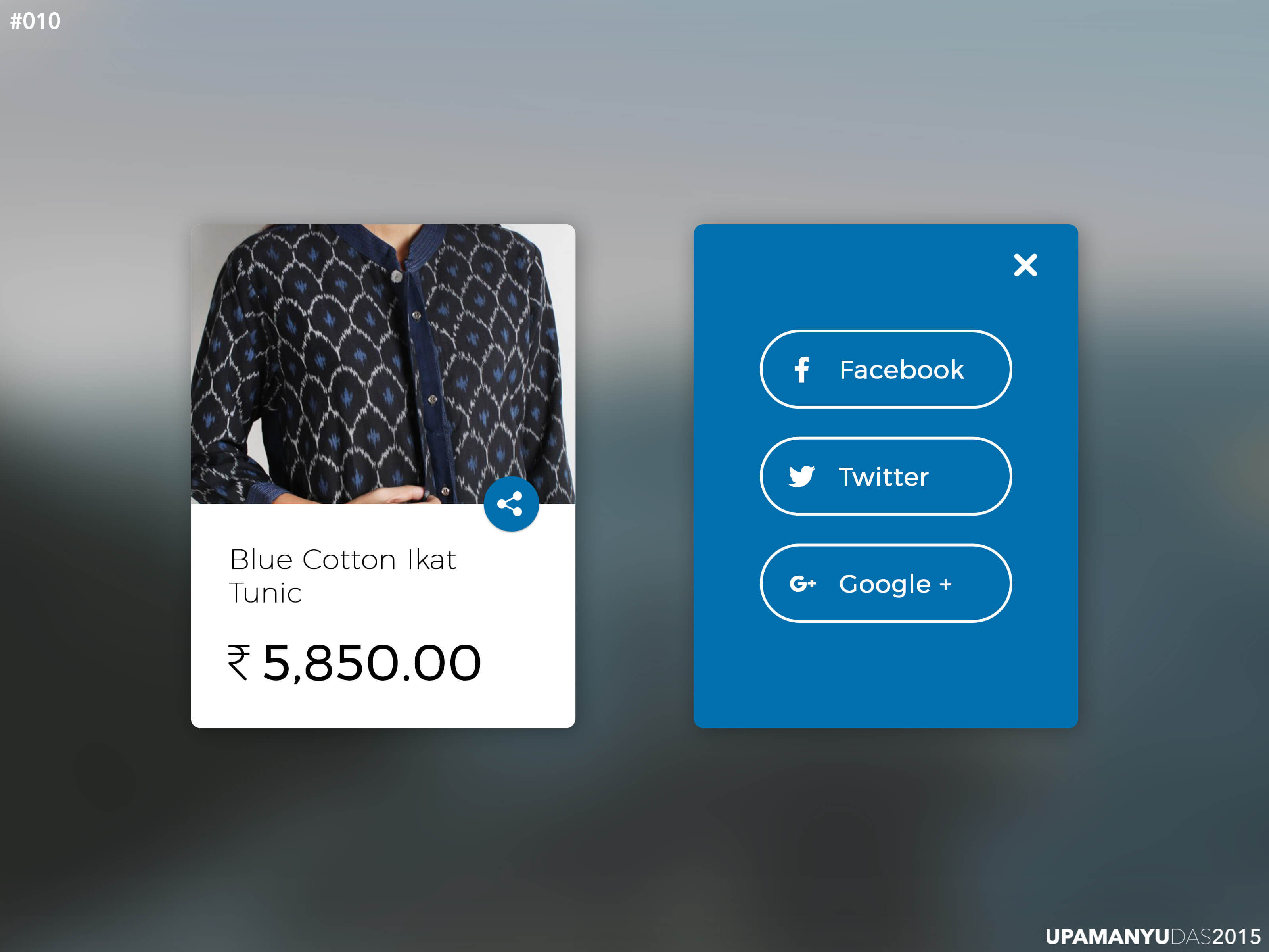 Daily UI Challenge, Day 010 - Social Share