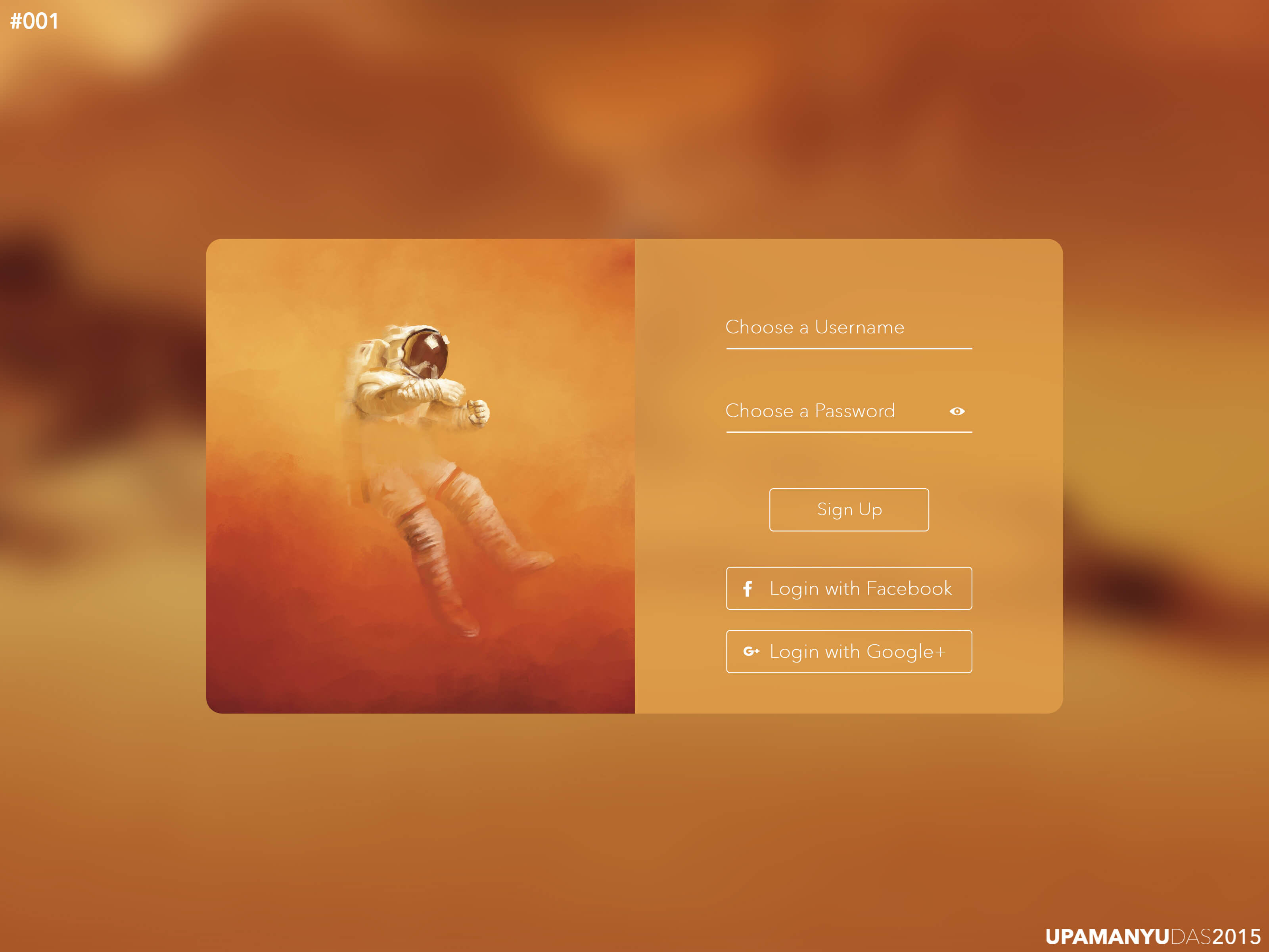Daily UI Challenge, Day 001 - Sign Up
