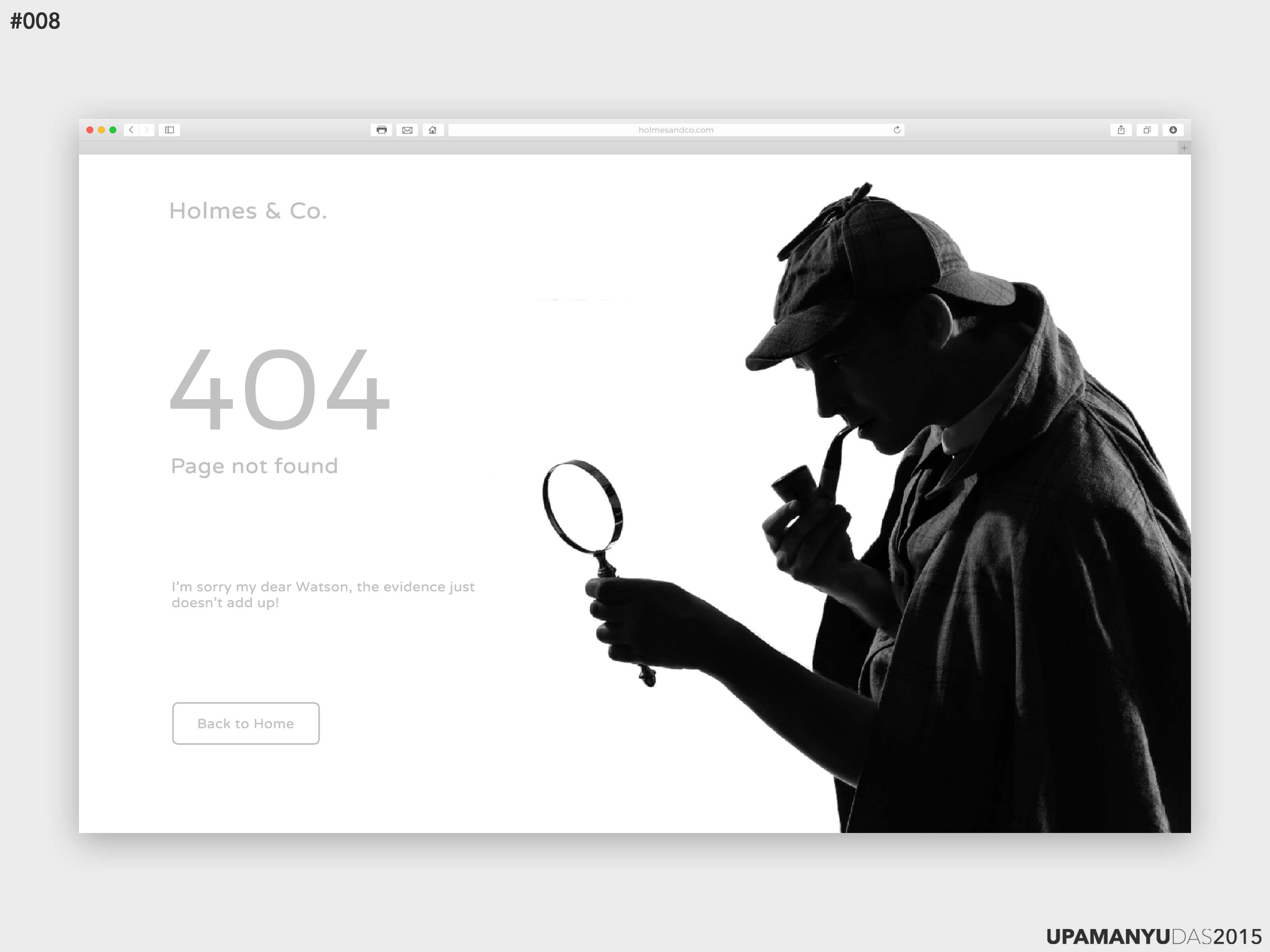 Daily UI Challenge, Day 008 - 404 Page